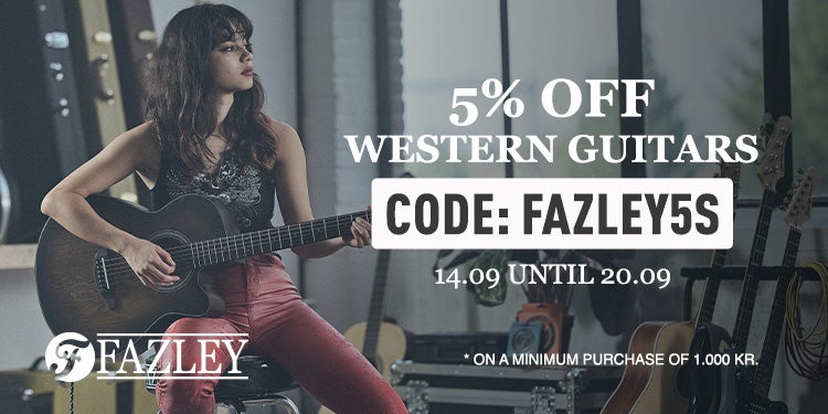 5% rabatt på Fazley westerngitarrer